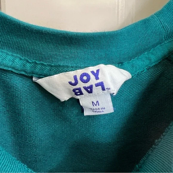JoyLab Womens Cropped Tie Dye Sweatshirt in Teal/White, Size M - Picture 6 of 7